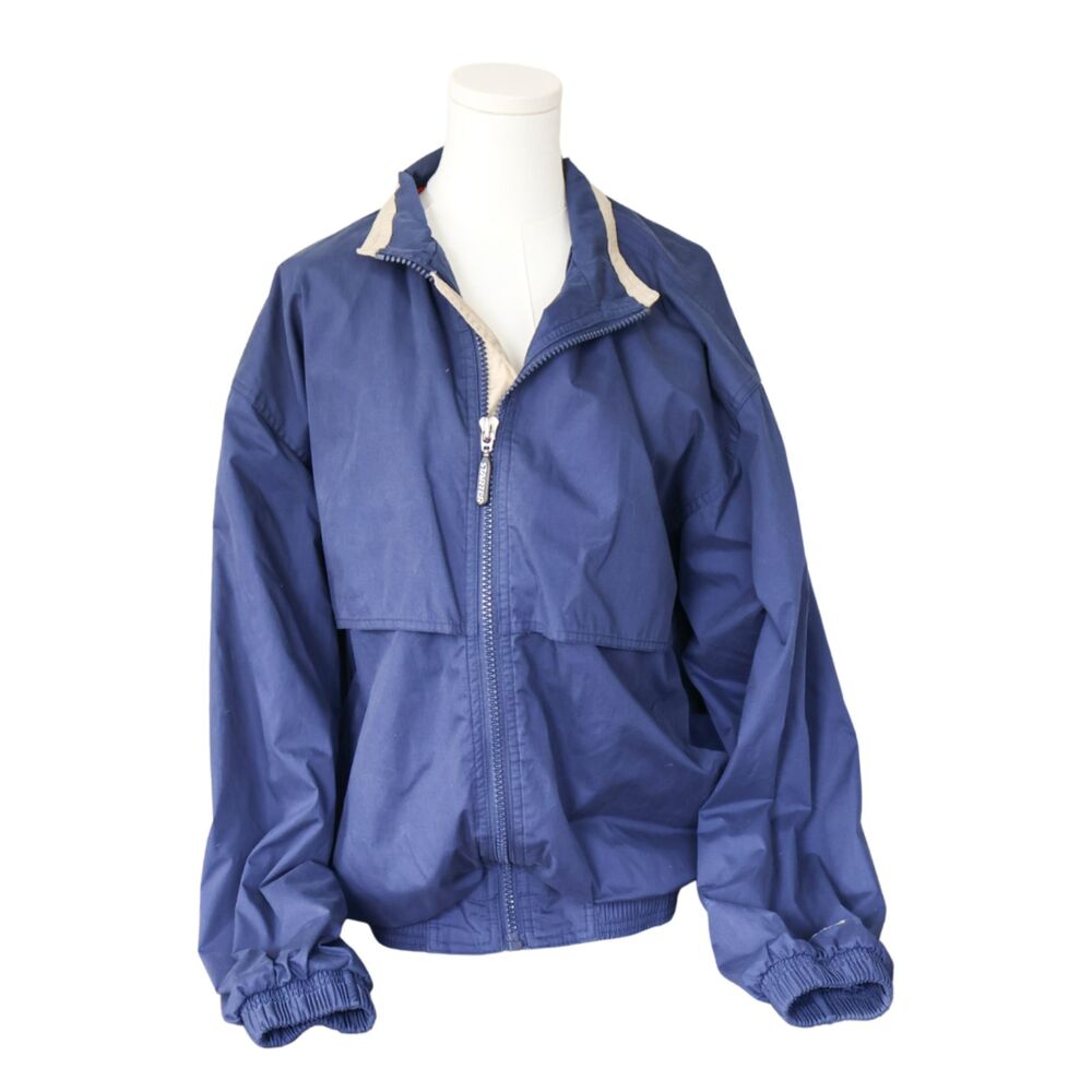 Vintage Starter Blue Windbreaker Jacket Large 90s Full Zip Retro Sportswear